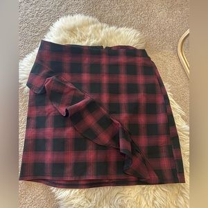 Plaid Ruffle Skirt